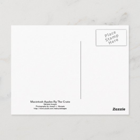 Macintosh past door de krat toe briefkaart (Achterkant)