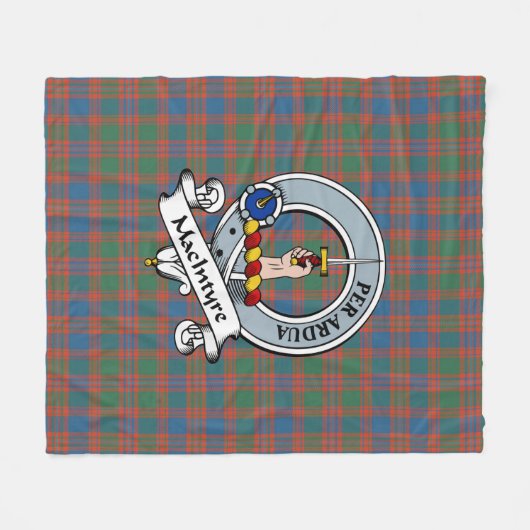 MacIntyre Ancient Clan Badge Tartan Pset Fleece Deken (Voorkant (Horizontaal))