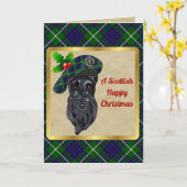 MacIntyre Badge & Tartan Persoonlijke Kerstmis Kaart (Gele Bloem)