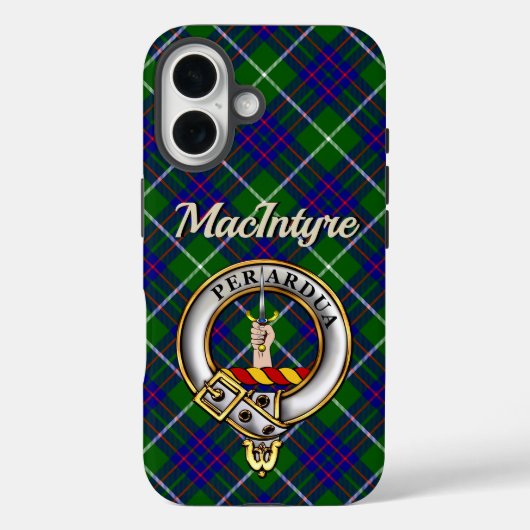 MacIntyre Clan Badge & Tartan iPhone / iPad hoesje (Achterkant)