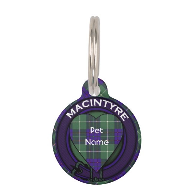 Macintyre clan Pset Scottish tartan Huisdierpenning (Voorkant)
