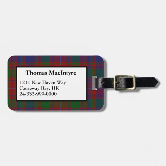 MacIntyre Clan Tartan Bagagelabel (Voorkant horizontaal)