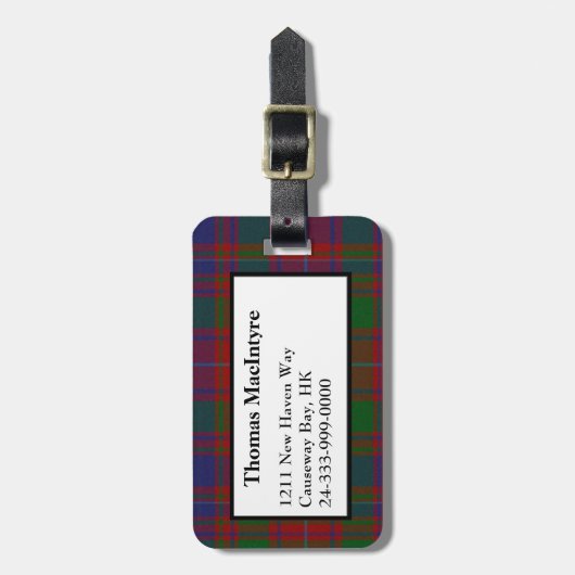 MacIntyre Clan Tartan Bagagelabel (Voorkant verticaal)