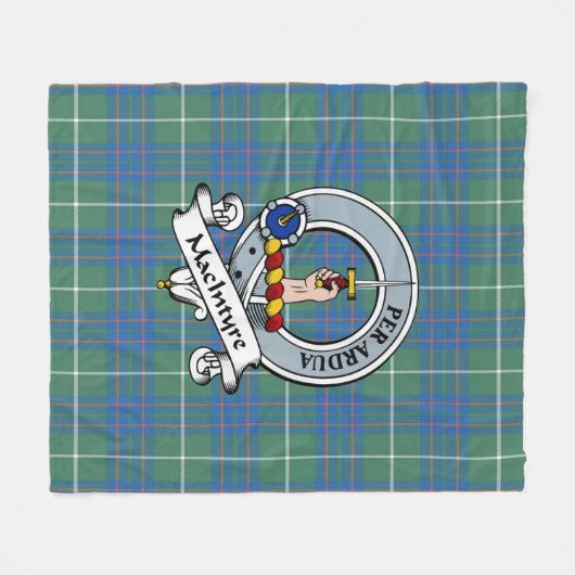 MacIntyre Hunting Ancient Clan Badge Tartan Pset Fleece Deken (Voorkant (Horizontaal))