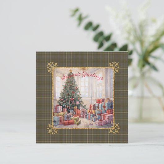 MacIntyre Hunting W  Scottish Tartan Christmas Feestdagenkaart (Staand voorkant)