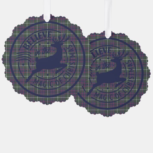MacIntyre Jacht Moderne Schotse Tartan Kerstmis Ornament Kaart (Voorkant / Achterkant)