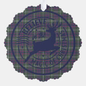 MacIntyre Jacht Moderne Schotse Tartan Kerstmis Ornament Kaart (Achterkant)