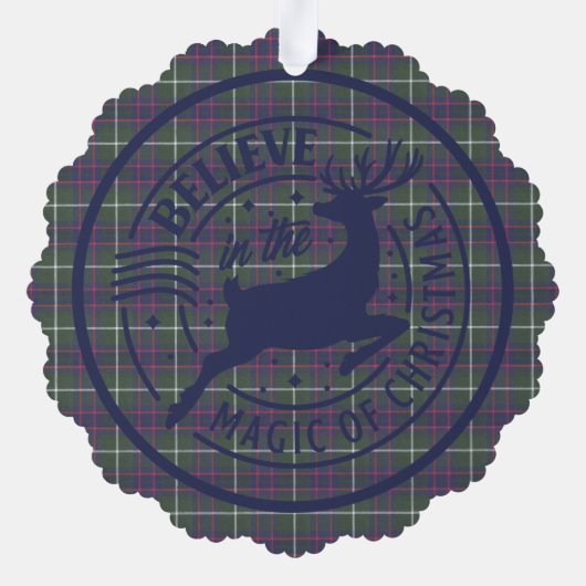 MacIntyre Jacht Moderne Schotse Tartan Kerstmis Ornament Kaart (Achterkant)