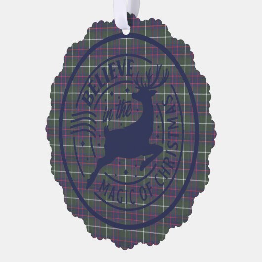 MacIntyre Jacht Moderne Schotse Tartan Kerstmis Ornament Kaart (Links)