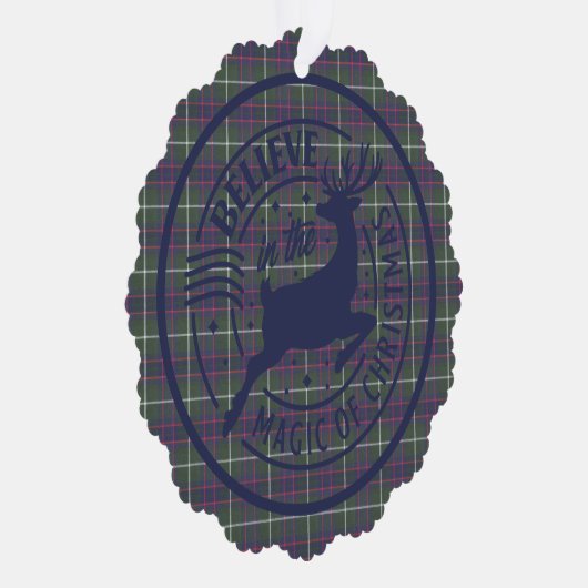 MacIntyre Jacht Moderne Schotse Tartan Kerstmis Ornament Kaart (Rechts)