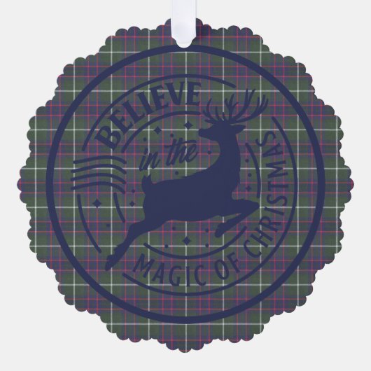 MacIntyre Jacht Moderne Schotse Tartan Kerstmis Ornament Kaart (Voorkant)