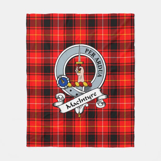 MacIntyre Modern Clan Badge Tartan Pset Fleece Deken (Voorkant)