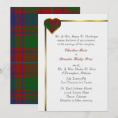 MacIntyre Plaid Heart Wedding Invitation Kaart (Voorkant / Achterkant)