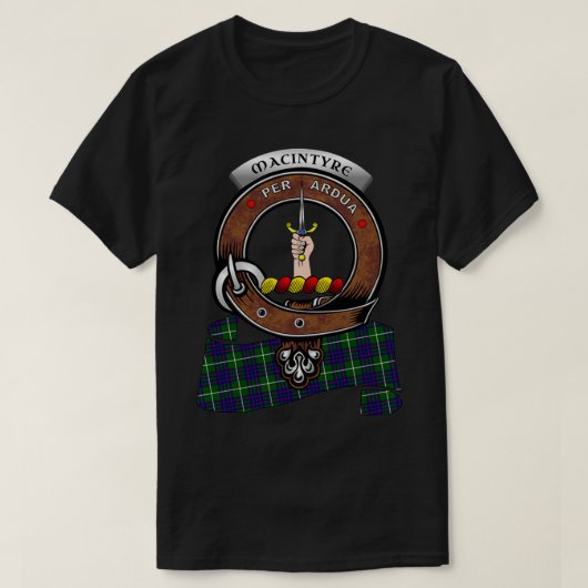 MacIntyre Schotse Clan Badge Tartan T-shirt (Design voorkant)