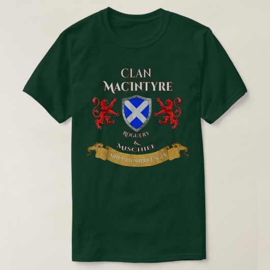 MacIntyre Scottish Family Clan Middle Ages Mischie T-shirt (Design voorkant)