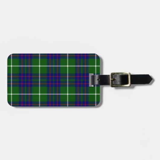 MacIntyre tartan green blue plaid Bagagelabel (Voorkant horizontaal)