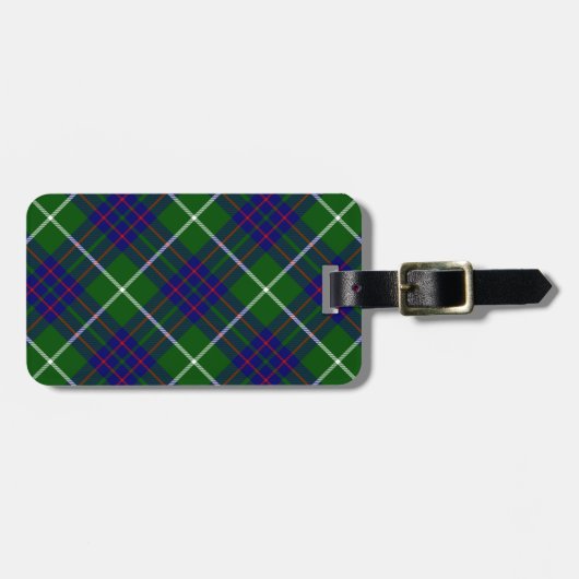 MacIntyre tartan green blue plaid Bagagelabel (Voorkant horizontaal)
