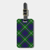 MacIntyre tartan green blue plaid Bagagelabel (Voorkant verticaal)