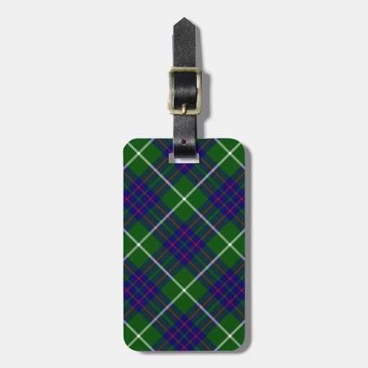 MacIntyre tartan green blue plaid Bagagelabel (Voorkant verticaal)