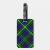 MacIntyre tartan green blue plaid Bagagelabel (Achterkant verticaal)