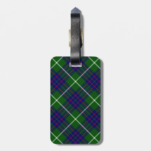MacIntyre tartan green blue plaid Bagagelabel (Achterkant verticaal)