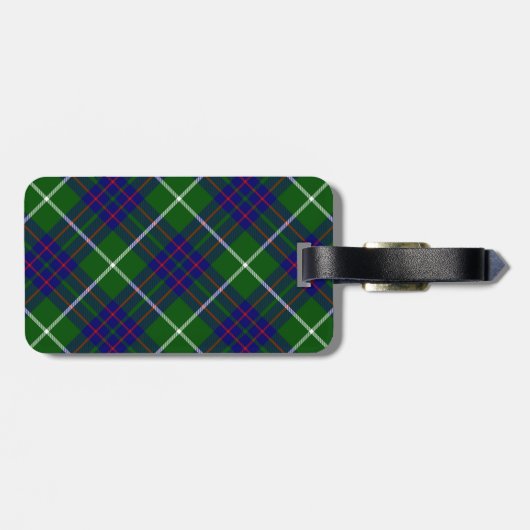 MacIntyre tartan green blue plaid Bagagelabel (Achterkant horizontaal)