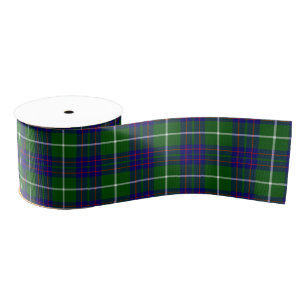 MacIntyre tartan green blue plaid Grosgrain Lint