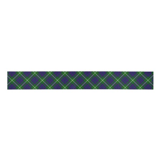 MacIntyre tartan green blue plaid Grosgrain Lint (Voorkant)