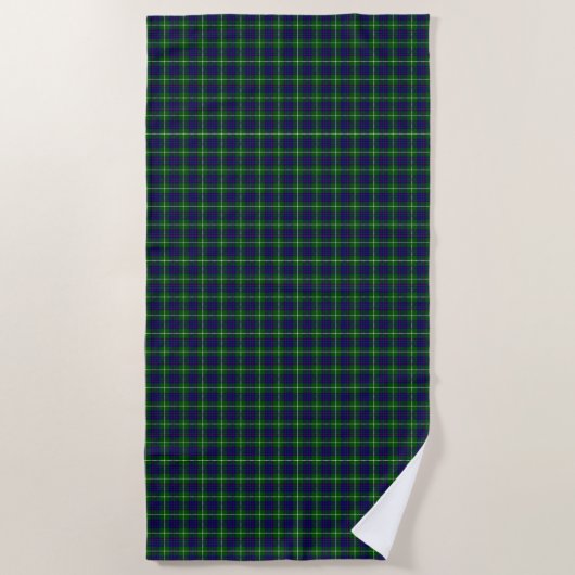 MacIntyre tartan green blue plaid Strandlaken (Voorkant)