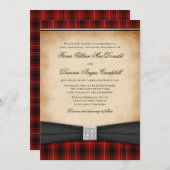 MacIver Tartan Celtic Scottish Wedding Invitation Kaart (Voorkant / Achterkant)