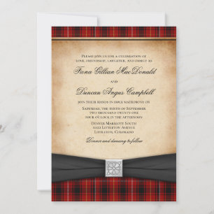 MacIver Tartan Celtic Scottish Wedding Invitation Kaart