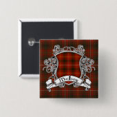 MacIver Tartan Shield Vierkante Button 5,1 Cm (Voorkant /achterkant)