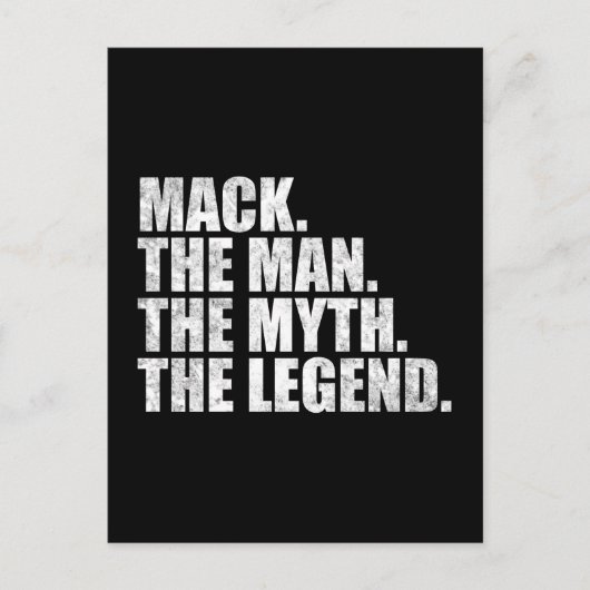 Mack naam, Mack De Man De Mythe De Legende Briefkaart (Voorkant)