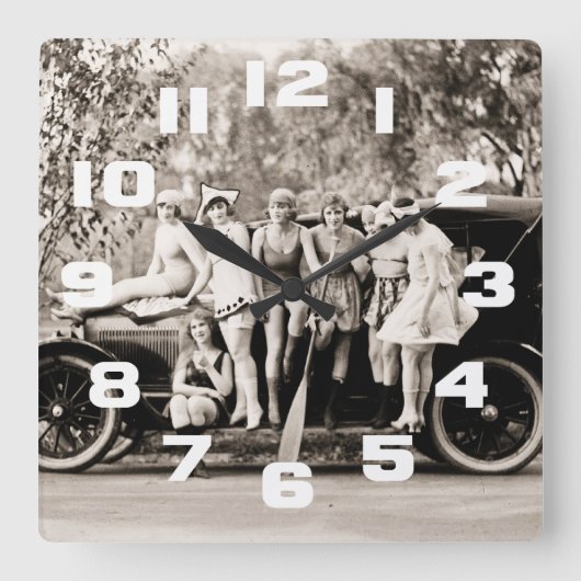 Mack Sennett Girls Bathing Beauty Queens  Vierkante Klok (Voorkant)