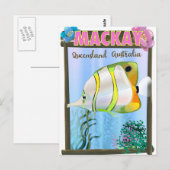Mackay Australia Tropical reisposter Briefkaart (Voorkant / Achterkant)