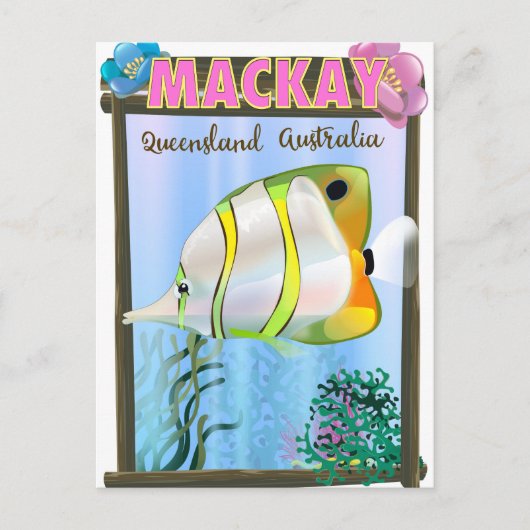 Mackay Australia Tropical reisposter Briefkaart (Voorkant)