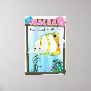 Mackay Australia Tropical reisposter Canvas Afdruk