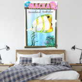 Mackay Australia Tropical reisposter Canvas Afdruk (Insitu (Slaapkamer))