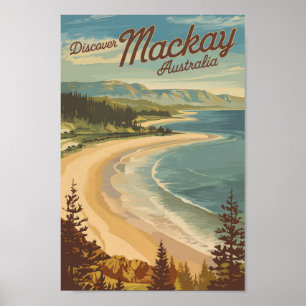 Mackay Australië Illustratie Reis Kunst Vintage Poster