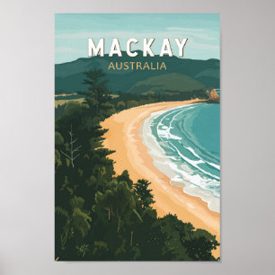 Mackay Australië Travel Art Vintage Poster