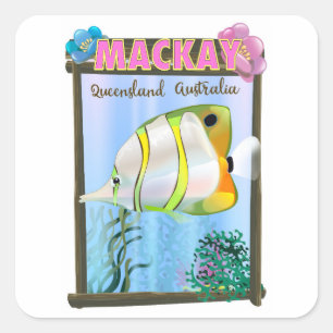 Mackay Australië Tropische reisposter Vierkante Sticker