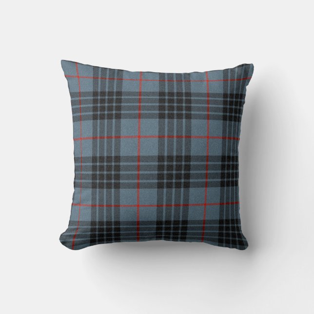 MacKay Blauwe Tartan Hoogland Kussen (Voorkant)
