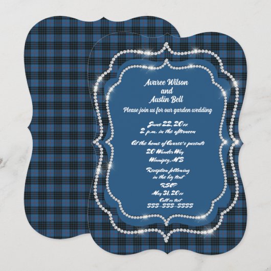 MacKay Blue Ancient Original Tartan Huwelijksuitno Kaart (Voorkant / Achterkant)