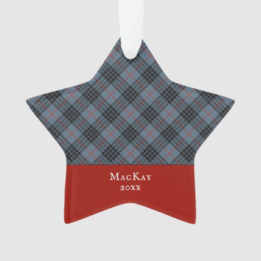 MacKay Blue Clan Tartan Scottish Pset Ornament (voorkant)