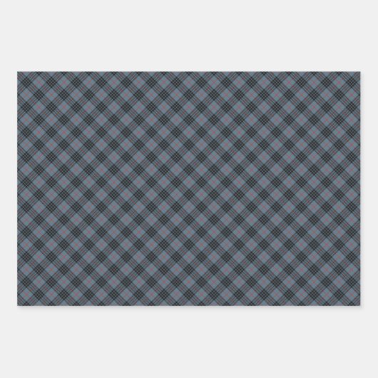 MacKay Blue Tartan Pattern Inpakpapier Vel (Voorkant 3)