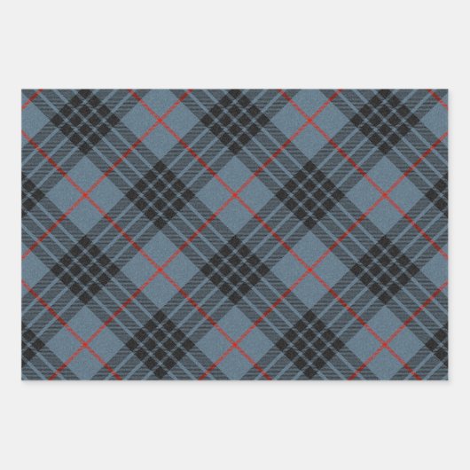 MacKay Blue Tartan Pattern Inpakpapier Vel (Voorkant)
