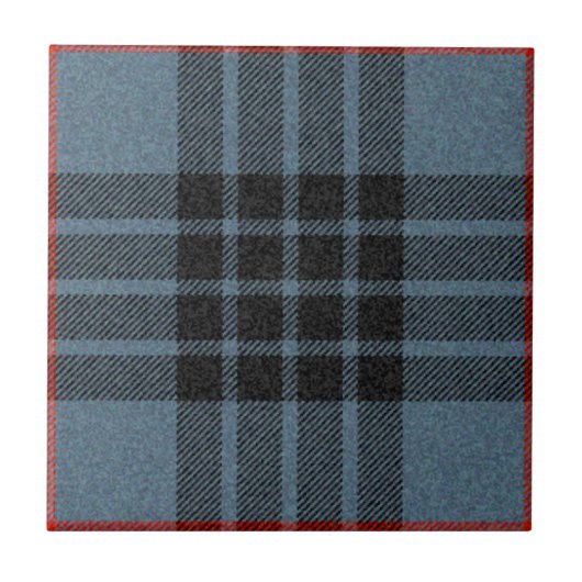 MacKay Blue Tartan Pattern Tegeltje (Voorkant)