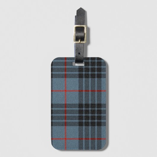 MacKay Blue Tartan Pset Scottish Pattern Bagagelabel (Voorkant (verticaal))