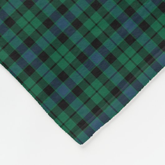 MacKay Clan Green, Blue en Black Tartan Fleece Deken (Hoek)
