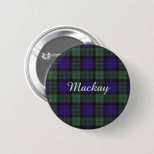 Mackay clan Pset Scottish tartan Ronde Button 5,7 Cm (Voorkant /achterkant)